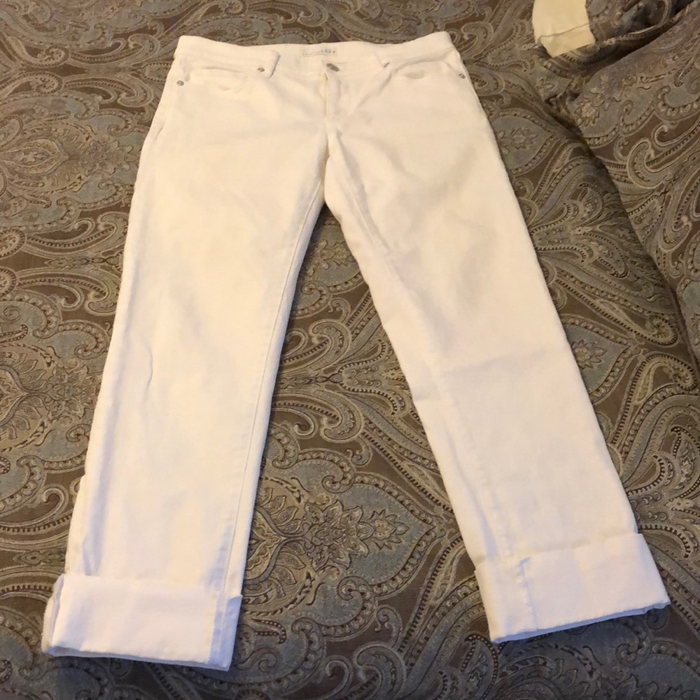 Loft modern straight white jeans